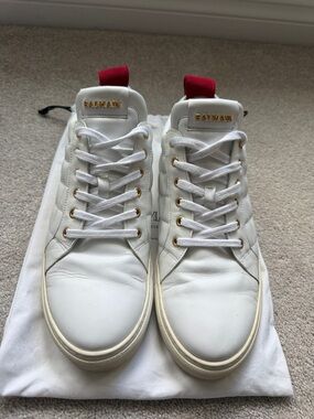Men’s Balmain White Leather Low-Top Sneakers size 46 ( 13 US)